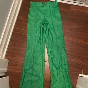 Leather bell bottoms, they are so comfy,